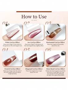 5D Magnetic Cat Eye Nail Art Tool, U-Shaped Strong Magnet With Ball Magnet, Easy DIY Multi-Dimensional Cat Eye Effect For Beginners (Magnet Only, No Gel Included) - Contains Magnets - View 10