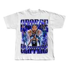 Camiseta Paul George para hombres y mujeres, de algodón, de manga corta, con efecto de relámpago, impresión gráfica, ropa de calle dinámica y audaz - Blanco - Ver 10