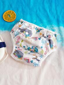 1条可重复使用可调节可水洗婴儿游泳尿布裤 - 彩色 - 查看 5