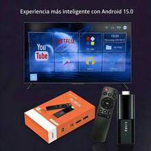 AMOROSA 1Pieza TV Stick Android 15.0 con 2GB RAM + 8GB ROM,TV Stick Decodificador,Smart TV Stick Streaming Incluye Control Remoto,Cable y Adaptador Entretenimiento Familiar-Envío Local - Tipo de Enchufe A USA (110-127V) - Ver 5
