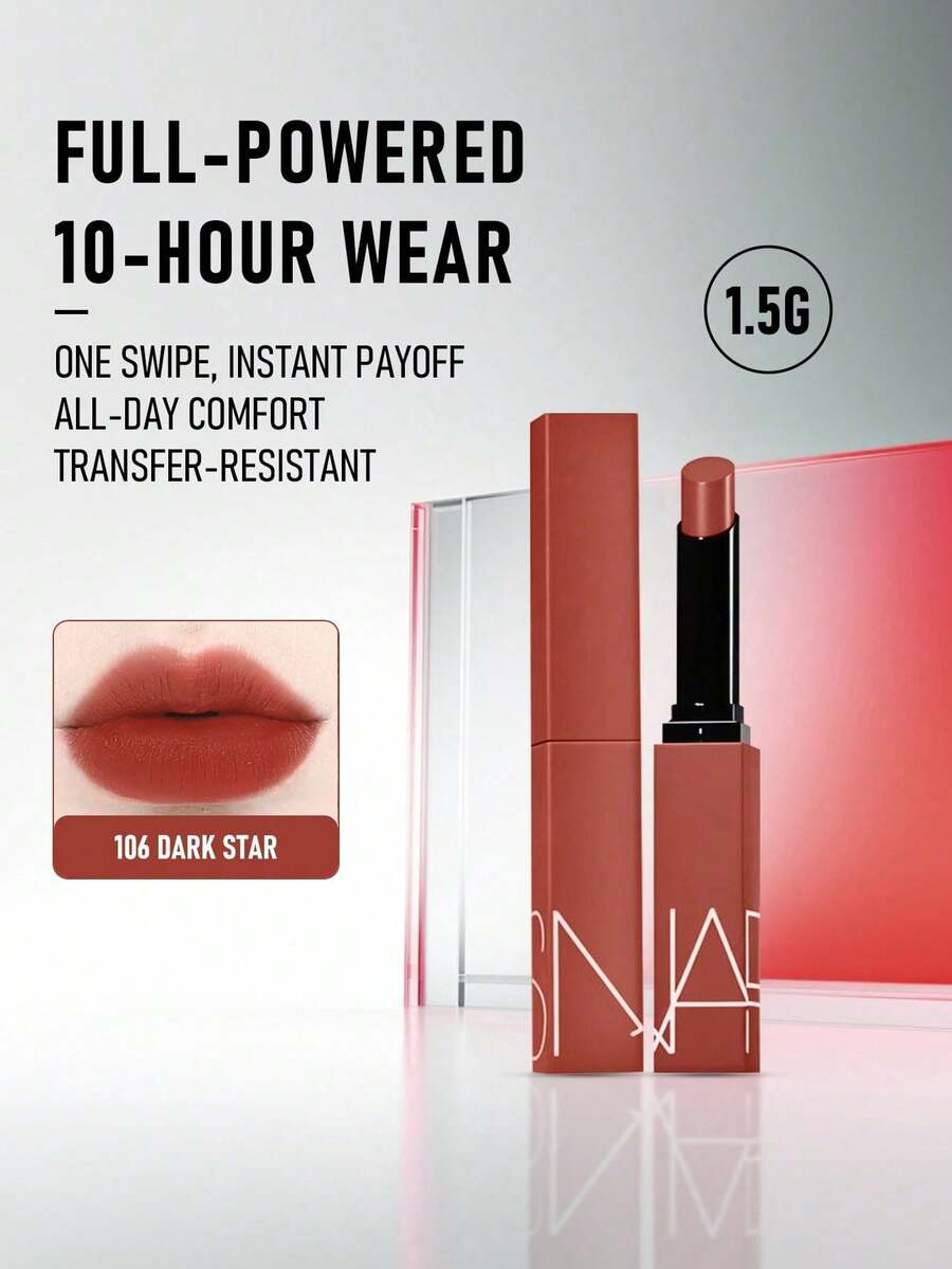NARS Powermatte唇膏 #106 暗星 1.5克/0.05盎司 | 浓郁哑光唇色,高饱和度 | 轻盈舒适,持久显色 | 不拔干的丝绒哑光妆效 | 顺滑易涂,显色度极佳 | 多款活力色号可选 | 适合日常或特殊场合打造浓郁唇妆 - 106 Dark Star - 查看 1