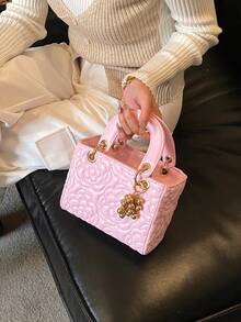Dedoo Niche 高端 Daifei 女款包 2026 時尚奢華熱銷新款刺繡包，手提包、單肩包與斜挎包，適用度假旅行、通勤、禮物、派對、新娘包 - 粉色 - 查看 8