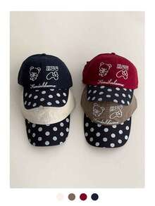 1 件软顶平檐帽，复古拼布滑板 5 片帽，女式豹纹帽檐帽，BiteBerry 原创美国字母撞色棒球帽，男女通用时尚休闲防晒棒球帽，户外街头滑板嬉皮小妞风格 - 豹紋拼色 - 查看 9