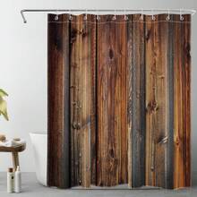 Farmhouse Style Rustic Barn Wood Shower Curtain Western Country Theme - White - View 9