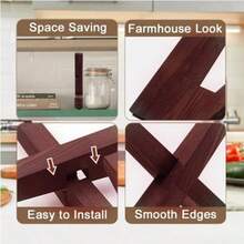 Handmade Recipe Rack, Rustic Farmhouse Style Recipe Rack, Suitable For Kitchen Countertops And Cabinets. - Multicolor - View 5