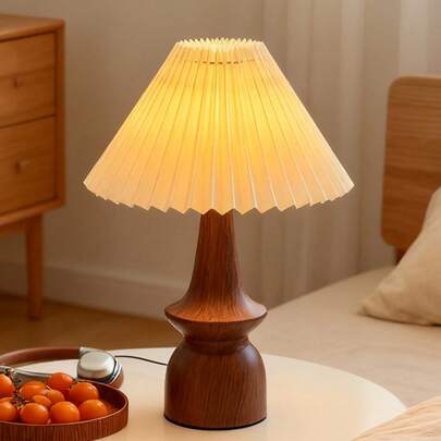 1pc LED Minimalist Modern Gold Desk Lamp, Vintage Fabric Pleated Lampshade Soft Light, Nordic, European, Italian Style, Rustic Living Room Bedroom Modern Minimalist Reading Desk Personalized Creative Minimalist, Warm Light Decoration Multi-Purpose Warm Light Camping Romantic Elegant Atmosphere Bedside Night Light Soft Light, Minimalist Design, USB Dimmable Desk Lamp, New Year Gift, Valentine's Day Gift