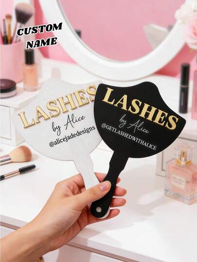 Personalized Eyelash Technician Mirror Props, Custom 3d Handheld Mirror Social Media Props, Eyelash Extension Facial Paddles, Personalized Eyelash Room Decoration, Custom Eyelash Technician Props, Personalized Beauty Salon Decoration, Personalized Social Media Props, Custom Ins Photo Props, Custom Eyebrow Technician Props, Custom Salon Signage, Custom Logo Mirror, Personalized Gifts