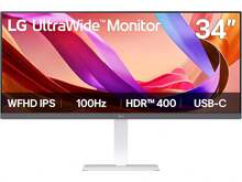LG 34U530A-W 34-Inch UltraWide WFHD (2560 X 1080) IPS Wide Computer Monitor, 100Hz, VESA DisplayHDR 400, HDMI, DisplayPort, USB Type-C, Tilt/Height/Swivel Stand, White - View 1