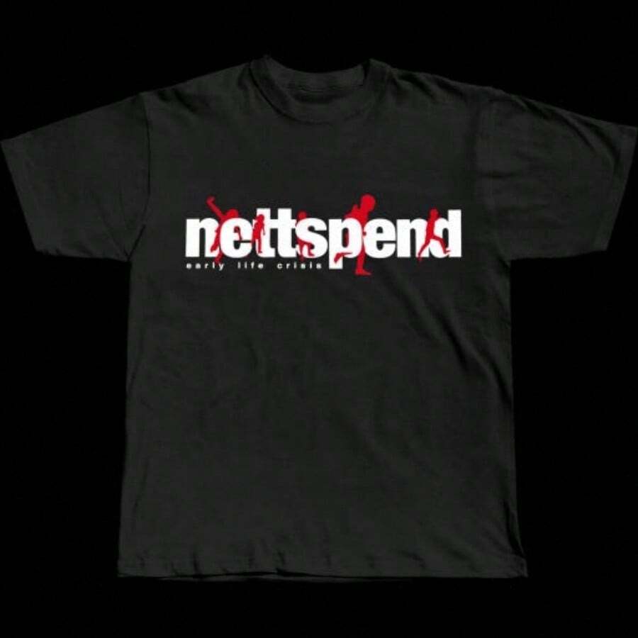 Nettspend Invert Tour Merch Tee Shirt Early Life Crisis Graphic Underground Rap Osamason - 黑色 - 查看 1