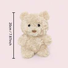 1pc Soft Plush Birthday Bear Doll, Children's Birthday Gift, Delicate Small Teddy Bear Stuffed Doll With Knitted Clothes, Kids Comfort Doll And Home Decor - 香檳色 - 查看 3