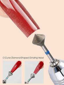 Professional Diamond-Shaped Grinding Head For Nail Drill - Precision Nail Tech Tool For Removing Excess Glue, Cuticles & Dead Skin, C-Curve Shaping For French Manicure & Nail Polishing, Salon & Home Use - Multicolor - View 2