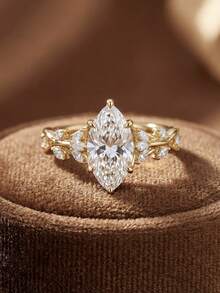 Stylever 1枚925纯银闪亮水滴形立方氧化锆戒指，简约单枚戒指，精致首饰，生日/舞会礼物（女士款） - 款式2 - 查看 8