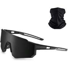Deportivas Polarizadas para Hombre y Mujer, Gafas Deportivas con Espejo para Ciclismo, Protección Uv400, con Polaina para El Cuello, Conducir, Pesca, Ciclismo, Senderismo (negro),40986363 - Multicolor - Ver 1