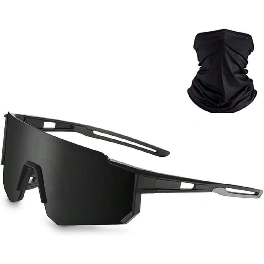 Deportivas Polarizadas para Hombre y Mujer, Gafas Deportivas con Espejo para Ciclismo, Protección Uv400, con Polaina para El Cuello, Conducir, Pesca, Ciclismo, Senderismo (negro),40986363 - Multicolor - Ver 1