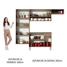 Cocina Integral Completa Modular Madesa Emilly 229cm Color Marrón/Negro - Marrón y Negro - Ver 6