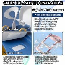 Asiento Entrenador Plegable para Inodoro de Bañera con Tapizado - Escalera para Baño Infantil, Alfombra Suave de PU Desmontable, 6 Niveles Ajustables, Fácil de Limpiar, Color Rosa + Almohadilla - B, Rosa + Almohadilla de PU - Ver 7