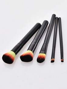 5支渐变色化妆刷套装，包括粉底刷、腮红刷、修容刷、散粉刷，刷毛柔软细腻，上妆顺滑，手柄结实耐用，适合初学者。 - 彩色 - 查看 3