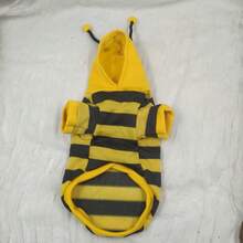 1件装趣味宠物条纹蜜蜂服装，宠物连帽衫。尺码：S（建议3-5磅），M（建议5-8磅），L（建议8-11磅），XL（建议11-15磅） - 彩色 - 查看 6