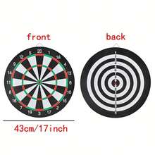 17-Inch Dart Board Set With 6 Darts, Durable EVA Material, Suitable Indoor/Outdoor Use, Family Gatherings & Casual Games - Black - View 8