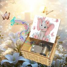 Cute Elephant Music Box Hand Cranked Melody "You Are My Sunshine" Perfect Birthday Gift For Kids/Women - Cute Elephant Music Box - View 8