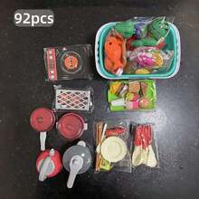 Multicolor Kids Realistic Kitchen Playset, With Cutting Fruits & Vegetables, Interactive Educational Gift - Multicolor - View 13