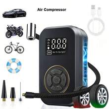 Tire Inflator, Portable Air Compressor, 180 PSI And 3x Faster Portable Car Tire Air Compressor With Digital Manometer, Powerful Cordless Air Pump, Suitable For Cars, Motorcycles, Bicycles, Balls. - 黑色-C2款 - 查看 13