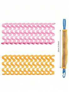 12pcs/Set, 25cm Water Wave Curling Iron, Braided Curl Wand, Wavy Texture Curler, Gift Tools, Curling Iron, No Heat Curler, Curling Wand, Salon & Travel Essential, Hairstyling Tools, Curling Tools, Ladies Date Night Essential, New Year, Friend, Mother, Valentine's Day, Birthday Gift - Multicolor - View 7