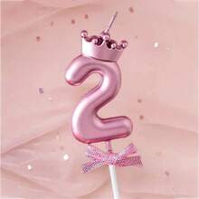 1 szt. 0-9 Różowa Korona i Muszka Dekoracyjna Cyfrowa Świeca Urodzinowa na Tort, Zimowy Prezent dla Kobiet, Dekoracja Pokoju, Prezent, Świeca Urodzinowa, Dekoracja Urodzinowa, Wszystkiego Najlepszego, Świeca na Tort, Dekoracja Pokoju na Ukończenie Szkoły - Różowy - Zobacz 15