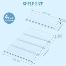 4 Tier Expandable Clear Acrylic Spice Drawer Organizer Rack - Adjustable Seasoning Storage Tray For Kitchen Drawers, Fits 9" To 18" Spice Jars (Jars Excluded) - Genomskinlig 4-pack - Visa 3