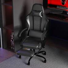 DEVOKO Gaming Chair Computer Chair Ergonomic Gaming Chair With Footrest Office Chair Ergonomic Computer Chair With Lumbar Support - Black - View 10