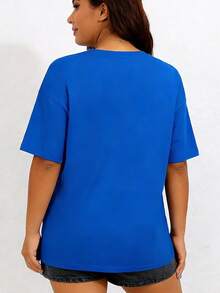 PAYEAH 1pcs 100% Cotton Stylish I MATCH ENERGY How We Acting Today? Print  220g Heavy Cotton T Shirt - Xanh đậm - Xem 3