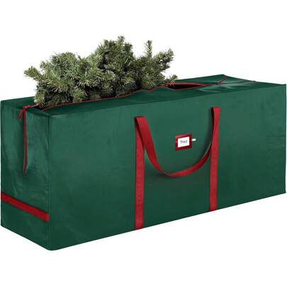 Heavy Duty Christmas Tree Storage Bag 7.5 Ft - Christmas Tree Bag Red - Tree Bags For Storage - Xmas Tree Storage Bag Holds 7.5 Ft Christmas Tree Bag For All Year Round Christmas Storage