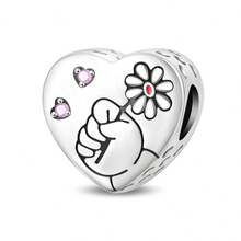 925 Sterling Silver Flower Beads, Parent-Child Hand-In-Hand Beads, Green Tree Of Life Beads, Parent-Child Beads, Mother-Daughter Dancing Tree Of Life Pendant, Sweet Family Pendant, Ultimate Family Clover Beads, Happy Little Kangaroo Beads, Eternal Mother's Love Pendant. Suitable For Authentic Snake Chain Bracelets, Necklaces, Bangles, Beaded Chains, DIY Jewelry Crafting, And Luxurious Best Friend Gifts. - Multicolor - View 20