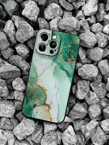 绿色琥珀大理石纹穿孔直边黑色喷漆防摔手机壳，兼容 17 Pro/17 Air/17/17 Pro Max/16/11/16 Pro/16 Plus/16 Pro Max/16 e/15 Pro Max/13/14/12/XS/XR/7G/8P，兼容三星 Galaxy 11/12 Pro/12/12 X/13 Pro/14 Pro/15 Pro，兼容红米 10/9/Note9/12c/Note11 Pro/Note8 Pro - 黑色 - 查看 7