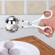 3pcs Stainless Steel Meatball Scoop Set - Household Fish Ball Maker, Meatball Press, Ice Cream Scoop, Kitchen Utensils, Rice Ball Mold - Silver - View 1