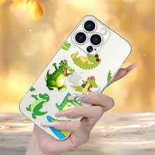 Funda de teléfono con diseño de cocodrilo, compatible con Samsung, Apple, VIVO, OPPO, , Transsion, ,  y Honor. Fabricada en TPU, ofrece protección a prueba de golpes y caídas. Un regalo ideal para familiares y amigos. - transparente - Ver 2