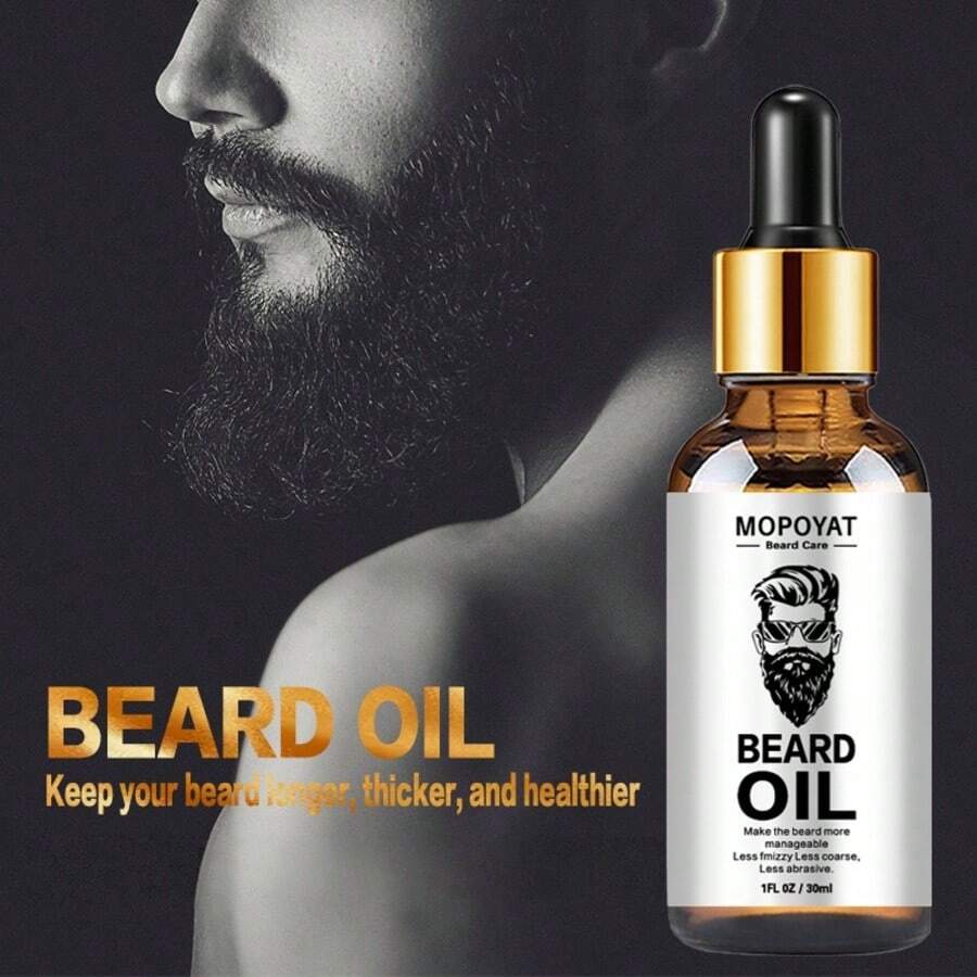MOPOYAT - Aceite para Barba de 3.ª Generación - ¡Realza tu barba! Crea una barba espesa y elegante. Cuidado suave, el regalo perfecto para hombres, novios, esposos y padres. - Sin alcohol.