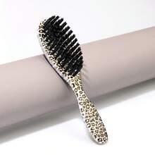 Leopard-Print Men's Pompadour Style Comb Hair Brush; Split Hair Cleaning Brush; Beard Care Comb; Barber Shop Beard Brush For Shaving - Beard Brush - View 6