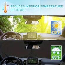 1pc Car Windshield Sun Shade, Silver Coated Non-Transparent, Effective Heat Insulation And UV Protection, Rapid Cooling For Summer Driving - 1 Piece Car Sun Visor - View 9