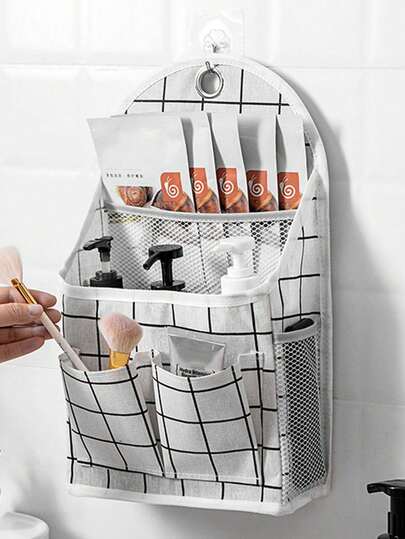 美容化妆品工具收纳挂袋，壁挂式杂物收纳袋，学生宿舍挂篮，家用床头壁挂式收纳袋