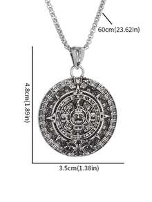1PC New Retro Sun Calendar Mysterious Ancient Mayan Disc Pendant Necklace Men's Lucky Fashion Jewelry - Fashion - View 10