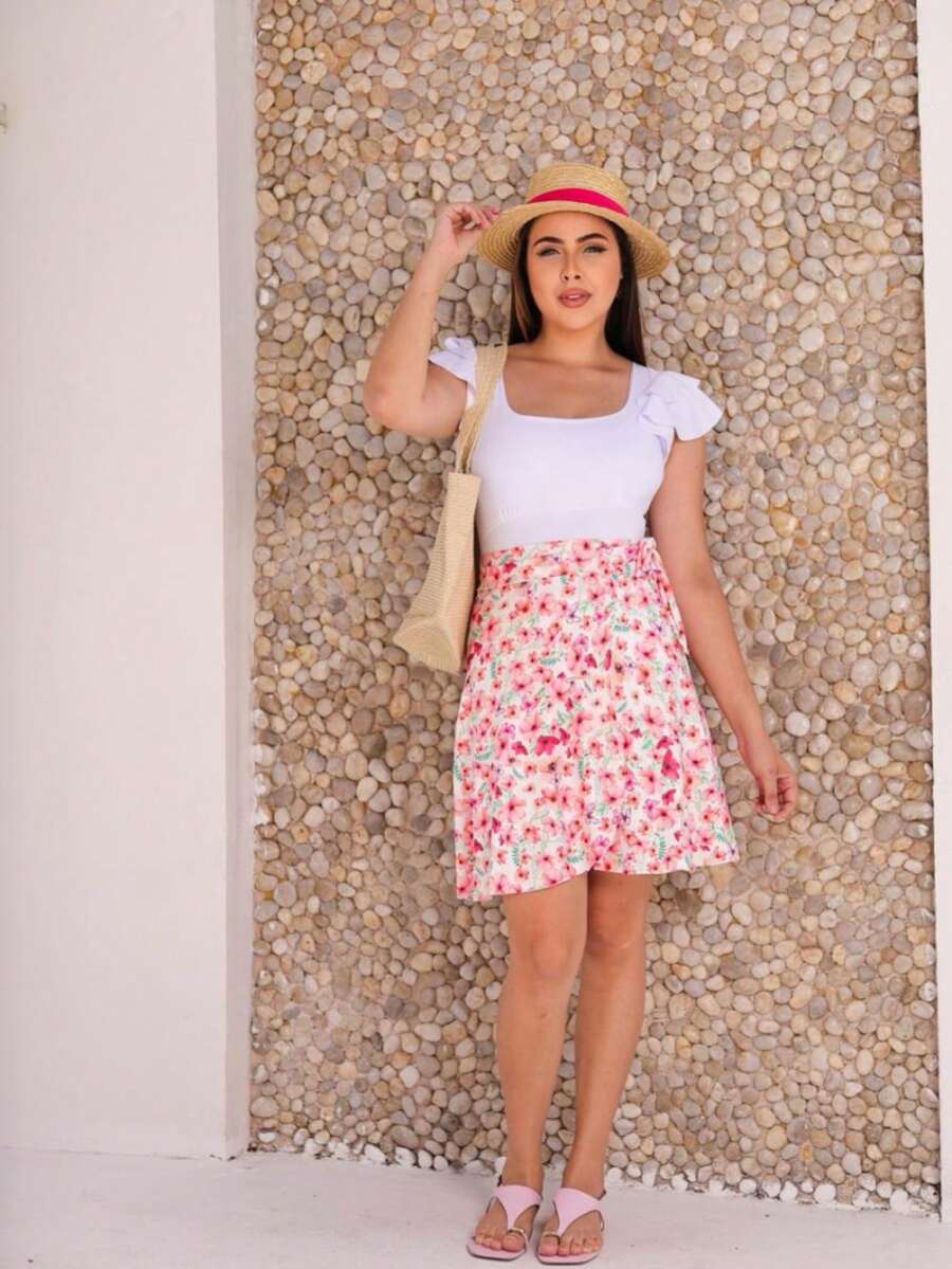 Modest Women's Swimsuit, Modest Beachwear, Evangelical Style With Skirt - 白色 - 查看 1