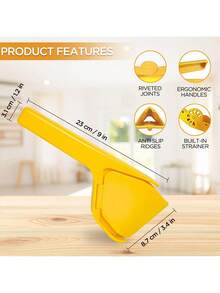 Portable Foldable Citrus Juicer – Manual Hand Press For Lemon & Orange - 黃色 - 查看 6