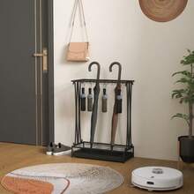 Rectangular Steel Umbrella Stand With 24 Hooks, 21 Holes, Removable Handle And Drip-Stop Umbrella Holder, 50 X 24 X 68 Cm, Black - Black 1pc - View 3