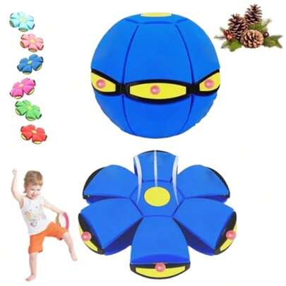 Peocryy Magic Bouncing Ball Magic Flying Saucer Bouncy Ball Pop Up Dual Form Freely Switchable Toy With 6 Light Parent-Child Interaction Suitable For Indoor OutdoorChildren's Growth Games, Fun And Joyful, Essential For Childhood