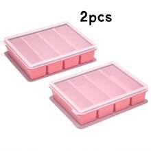 2pcs Silicone Freezer Trays With Lids, 1-Cup Soup Container Style Ice Cube Trays For Freezer - Leakproof, Dishwasher,  Stackable, Ideal For Frozen Broth, Leftovers & Meal Prep - Hồng - Xem 7
