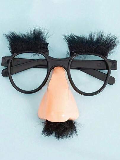 2pcs/4pcs Funny Retro Black & White Mustache Plastic Nose Glasses, Birthday Party Magician Prank Masquerade Decorations