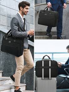 NEWHEY 15.6英寸笔记本电脑包，公文包，防水电脑包，单肩斜挎包，男士商务/办公/工作包 - 彩色 - 查看 8