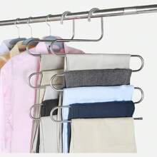 Stainless Steel Multi-Layer S-Shaped Pants Rack, Space-Saving Hanger For Jeans, Trousers, Yoga Pants. New Year's Gift, Valentine's Day Gift. Tie Organizer Rack - Multicolor - View 2
