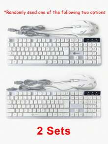LIMEIDE 1set White GTX350 Wired Colorful Light-Up Gaming Keyboard, Suitable For Office And Home E-Sports Games, Wired Light-Up Mouse And Keyboard Set - White - View 11